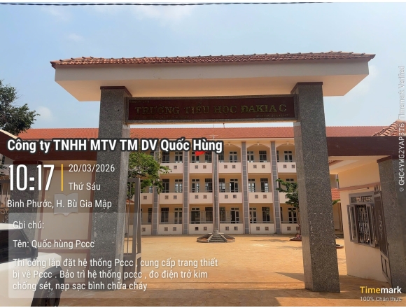 Vận hành nghiệm thu hệ thống PCCC Trường Tiểu học Đakia C Đồng Xoài Bình Phước