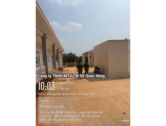 Vận hành nghiệm thu hệ thống PCCC Trường Tiểu học Đakia C Đồng Xoài Bình Phước