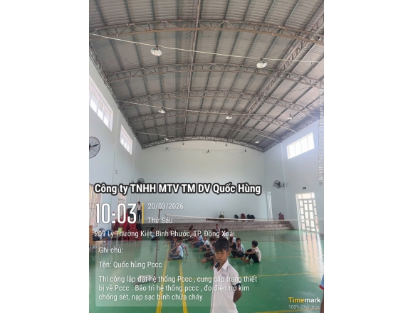 Vận hành nghiệm thu hệ thống PCCC Trường Tiểu học Đakia C Đồng Xoài Bình Phước