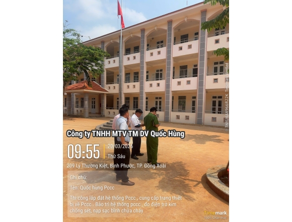 Vận hành nghiệm thu hệ thống PCCC Trường Tiểu học Đakia C Đồng Xoài Bình Phước