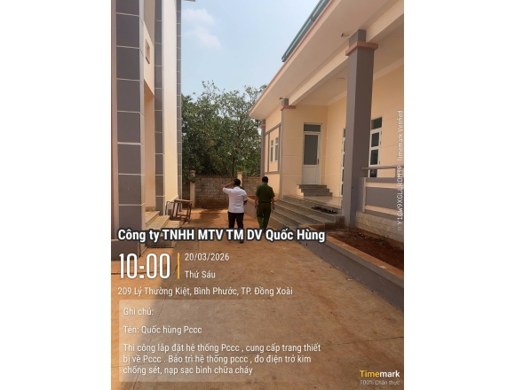 Vận hành nghiệm thu hệ thống PCCC Trường Tiểu học Đakia C Đồng Xoài Bình Phước