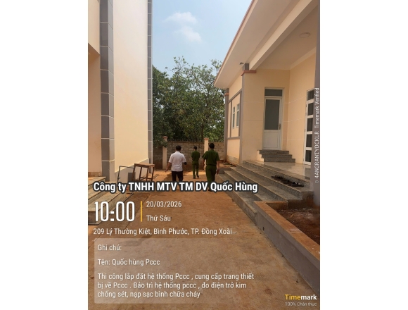 Vận hành nghiệm thu hệ thống PCCC Trường Tiểu học Đakia C Đồng Xoài Bình Phước