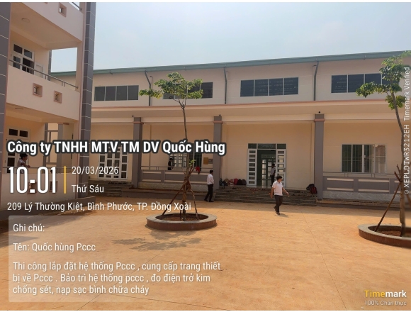 Vận hành nghiệm thu hệ thống PCCC Trường Tiểu học Đakia C Đồng Xoài Bình Phước