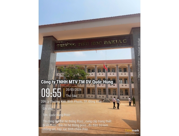 Vận hành nghiệm thu hệ thống PCCC Trường Tiểu học Đakia C Đồng Xoài Bình Phước