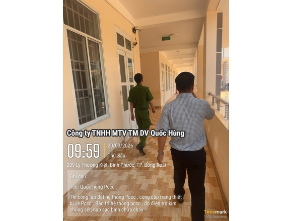 Vận hành nghiệm thu hệ thống PCCC Trường Tiểu học Đakia C Đồng Xoài Bình Phước