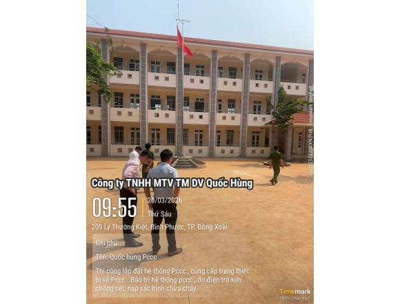Vận hành nghiệm thu hệ thống PCCC Trường Tiểu học Đakia C Đồng Xoài Bình Phước