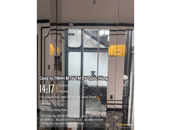 Lắp đặt và nghiệm thu hệ thống PCCC tại Trọng Phát Hotel Chơn Thành Bình Phước