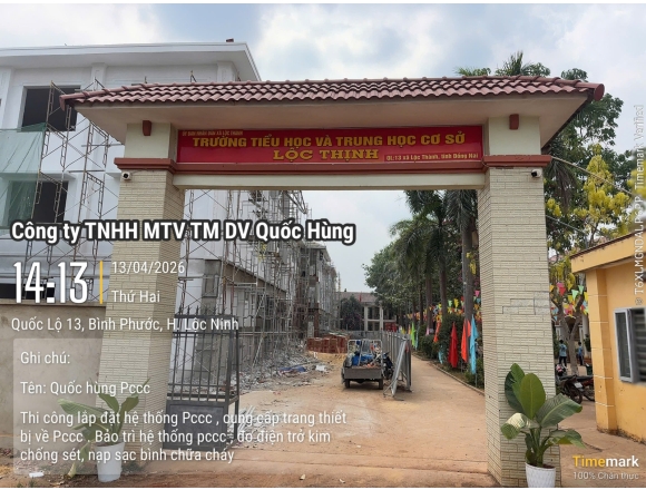 Thi công lắp đặt hệ thống PCCC Trường Tiểu học và Trung học cơ sở Lộc Thịnh