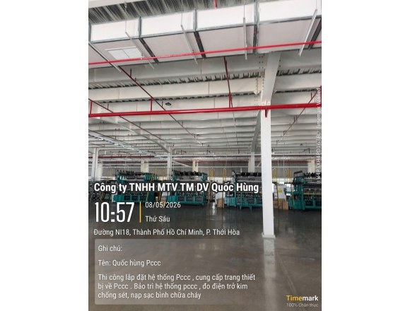Nghiệm thu và vận hành hệ thống PCCC tại xưởng 01 – Công ty TNHH Chi Yang Ribbon