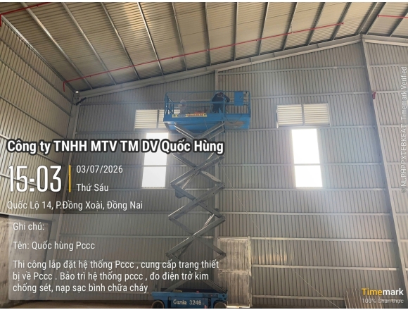 THI CÔNG DỰ ÁN HỆ THỐNG PCCC CHO CÔNG TY TNHH THƯƠNG MẠI DỊCH VỤ ĐẦU TƯ XÂY DỰNG AN VINH – CHI NHÁNH 5 TẠI BÌNH PHƯỚC