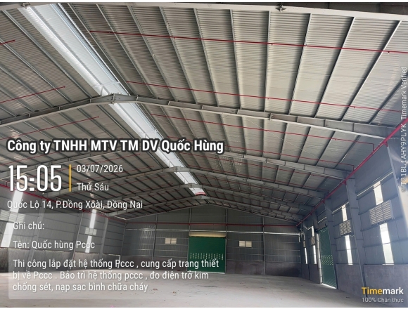THI CÔNG DỰ ÁN HỆ THỐNG PCCC CHO CÔNG TY TNHH THƯƠNG MẠI DỊCH VỤ ĐẦU TƯ XÂY DỰNG AN VINH – CHI NHÁNH 5 TẠI BÌNH PHƯỚC