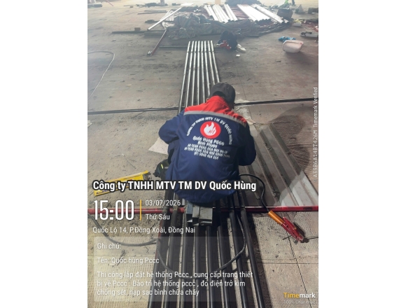 THI CÔNG DỰ ÁN HỆ THỐNG PCCC CHO CÔNG TY TNHH THƯƠNG MẠI DỊCH VỤ ĐẦU TƯ XÂY DỰNG AN VINH – CHI NHÁNH 5 TẠI BÌNH PHƯỚC