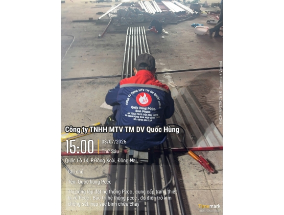 THI CÔNG DỰ ÁN HỆ THỐNG PCCC CHO CÔNG TY TNHH THƯƠNG MẠI DỊCH VỤ ĐẦU TƯ XÂY DỰNG AN VINH – CHI NHÁNH 5 TẠI BÌNH PHƯỚC