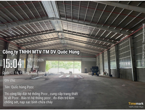 THI CÔNG DỰ ÁN HỆ THỐNG PCCC CHO CÔNG TY TNHH THƯƠNG MẠI DỊCH VỤ ĐẦU TƯ XÂY DỰNG AN VINH – CHI NHÁNH 5 TẠI BÌNH PHƯỚC