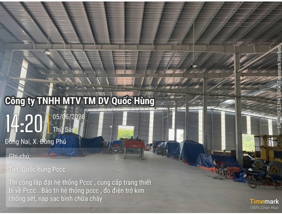 THI CÔNG HỆ THỐNG PCCC CHO NHÀ XƯỞNG CHẾ BIẾN GỖ TẠI ĐỒNG PHÚ, BÌNH PHƯỚC – GIẢI PHÁP AN TOÀN TỪ CÔNG TY PCCC QUỐC HÙNG