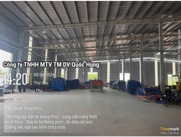 THI CÔNG HỆ THỐNG PCCC CHO NHÀ XƯỞNG CHẾ BIẾN GỖ TẠI ĐỒNG PHÚ, BÌNH PHƯỚC – GIẢI PHÁP AN TOÀN TỪ CÔNG TY PCCC QUỐC HÙNG