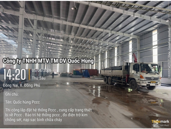 THI CÔNG HỆ THỐNG PCCC CHO NHÀ XƯỞNG CHẾ BIẾN GỖ TẠI ĐỒNG PHÚ, BÌNH PHƯỚC – GIẢI PHÁP AN TOÀN TỪ CÔNG TY PCCC QUỐC HÙNG