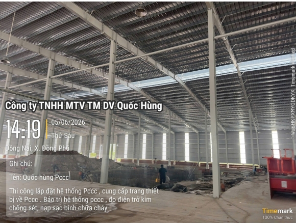 THI CÔNG HỆ THỐNG PCCC CHO NHÀ XƯỞNG CHẾ BIẾN GỖ TẠI ĐỒNG PHÚ, BÌNH PHƯỚC – GIẢI PHÁP AN TOÀN TỪ CÔNG TY PCCC QUỐC HÙNG