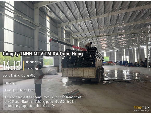 THI CÔNG HỆ THỐNG PCCC CHO NHÀ XƯỞNG CHẾ BIẾN GỖ TẠI ĐỒNG PHÚ, BÌNH PHƯỚC – GIẢI PHÁP AN TOÀN TỪ CÔNG TY PCCC QUỐC HÙNG