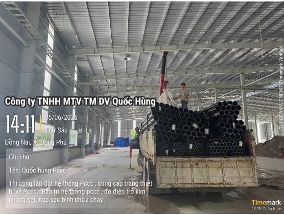 THI CÔNG HỆ THỐNG PCCC CHO NHÀ XƯỞNG CHẾ BIẾN GỖ TẠI ĐỒNG PHÚ, BÌNH PHƯỚC – GIẢI PHÁP AN TOÀN TỪ CÔNG TY PCCC QUỐC HÙNG