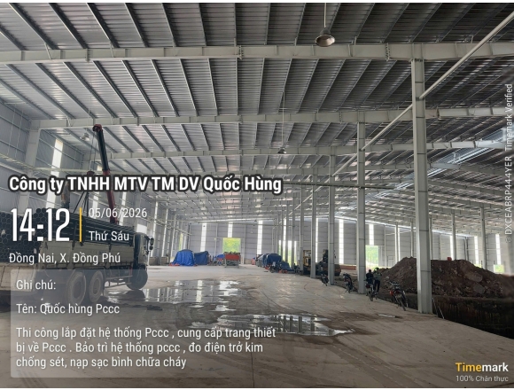 THI CÔNG HỆ THỐNG PCCC CHO NHÀ XƯỞNG CHẾ BIẾN GỖ TẠI ĐỒNG PHÚ, BÌNH PHƯỚC – GIẢI PHÁP AN TOÀN TỪ CÔNG TY PCCC QUỐC HÙNG