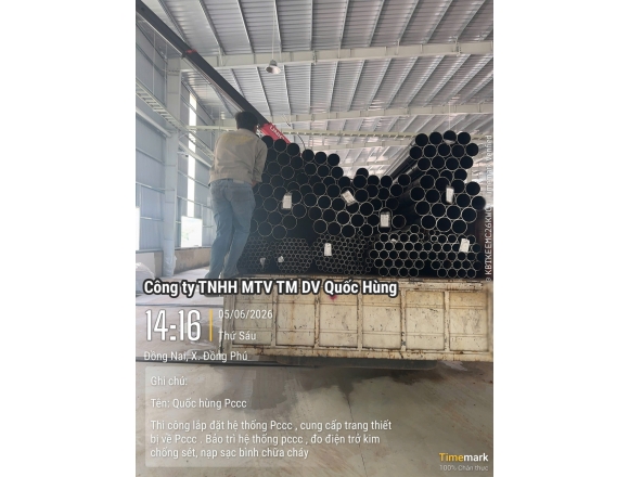 THI CÔNG HỆ THỐNG PCCC CHO NHÀ XƯỞNG CHẾ BIẾN GỖ TẠI ĐỒNG PHÚ, BÌNH PHƯỚC – GIẢI PHÁP AN TOÀN TỪ CÔNG TY PCCC QUỐC HÙNG
