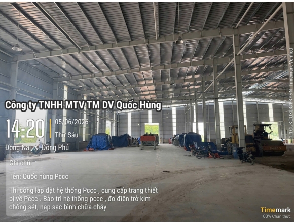 THI CÔNG HỆ THỐNG PCCC CHO NHÀ XƯỞNG CHẾ BIẾN GỖ TẠI ĐỒNG PHÚ, BÌNH PHƯỚC – GIẢI PHÁP AN TOÀN TỪ CÔNG TY PCCC QUỐC HÙNG