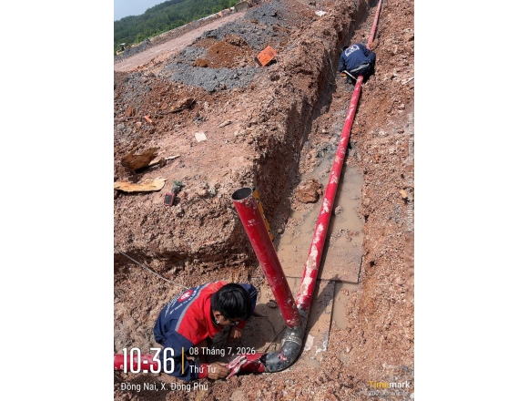 THI CÔNG HỆ THỐNG PCCC CHO NHÀ XƯỞNG CHẾ BIẾN GỖ TẠI ĐỒNG PHÚ, BÌNH PHƯỚC – GIẢI PHÁP AN TOÀN TỪ CÔNG TY PCCC QUỐC HÙNG