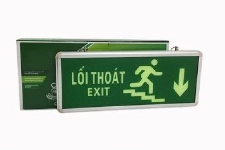 Đèn Exit Thoát Hiểm Xuống Cầu Thang Bên Phải VINLIGHTING